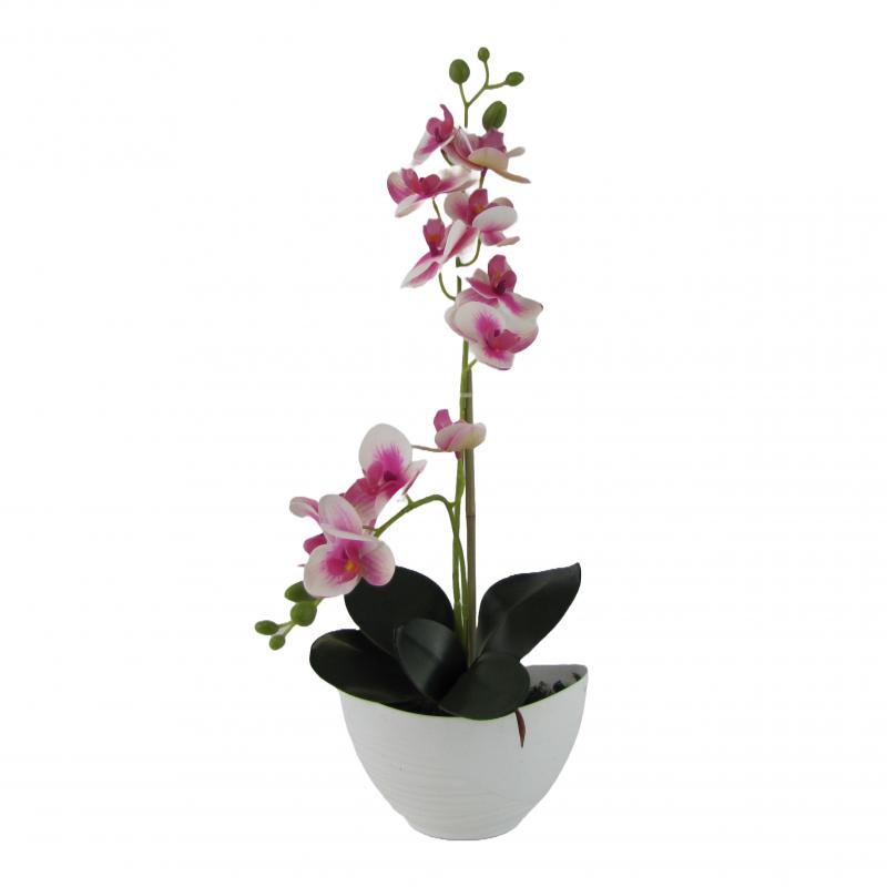 Sztuczne storczyki x2 w doniczce 55cm różowe (5 szt.)